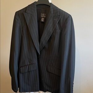 INC International Concepts Women’s Dark Blue Pinstripe Suit